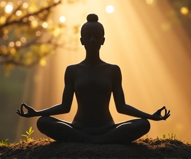 Stress management and mindfulness practices in a calm, natural setting